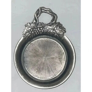 Pewter Wine Coaster & Cork Holder 5‎ 1/2” Wide x 6 1/8” Length x  1”High